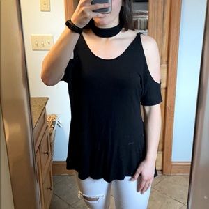 Forever 21 Black Off the Shoulder Top With Choker